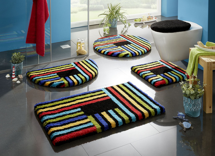 Badgarnituren - Badvorleger mit rutschhemmender Rückseite von Grund, in Größe 100 (Vorleger halbrund, 50/ 80 cm) bis 112 (WC-Deckelbezug, 47/ 50 cm), in Farbe BUNT Ansicht 2