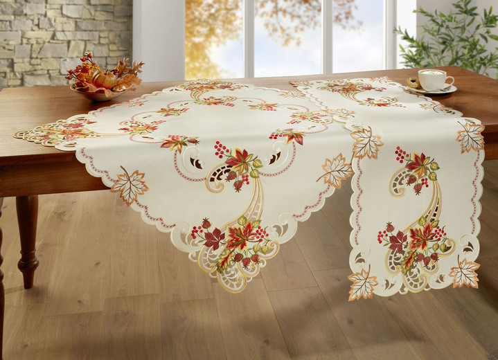 Tischdecken - Farbenfroh bestickte Tisch- und Raumdekoration, in Größe 101 (Deckchen, 35x 50 cm) bis 404 (Kissenbezug, 40x 40 cm), in Farbe ECRU-BUNT Ansicht 3