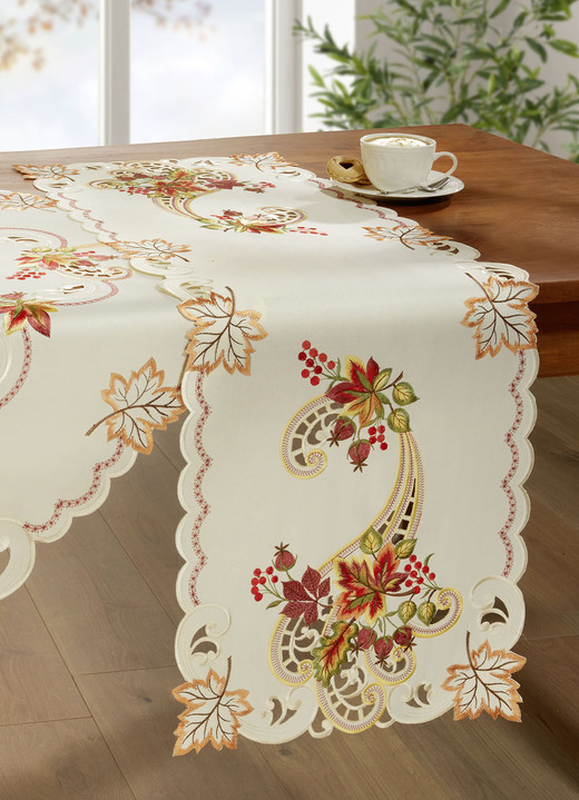 Tischdecken - Farbenfroh bestickte Tisch- und Raumdekoration, in Größe 101 (Deckchen, 35x 50 cm) bis 404 (Kissenbezug, 40x 40 cm), in Farbe ECRU-BUNT Ansicht 7