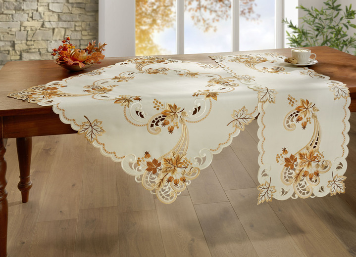 Tischdecken - Farbenfroh bestickte Tisch- und Raumdekoration, in Größe 101 (Deckchen, 35x 50 cm) bis 404 (Kissenbezug, 40x 40 cm), in Farbe ECRU-BUNT Ansicht 6