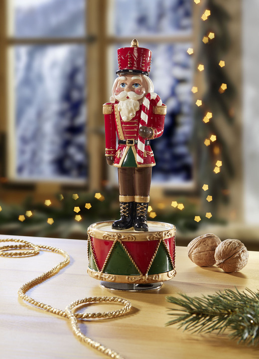Weihnachtliche Dekorationen - Handgefertigte Spieluhr, in Farbe ROT-GRÜN-WEISS