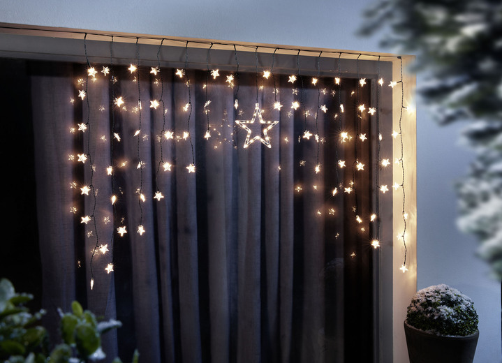 Weihnachtliche Dekorationen - Sternenvorhang, in Farbe SCHWARZ Ansicht 2