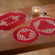 Tischdecken - Tischdecke mit aufwendigen Stickereien, in Größe 101 (Deckchen, 35x 50 cm) bis 404 (Kissenbezug, 40x 40 cm), in Farbe ROT
