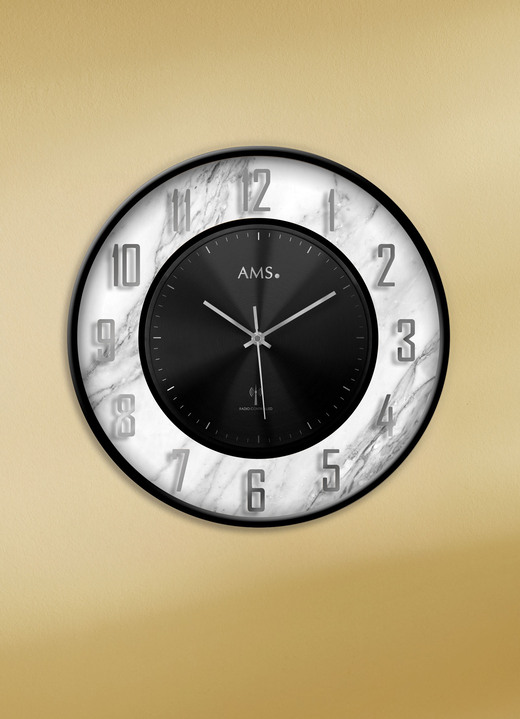 Uhren - Wanduhr in Marmor-Optik, in Farbe BRAUN Ansicht 2