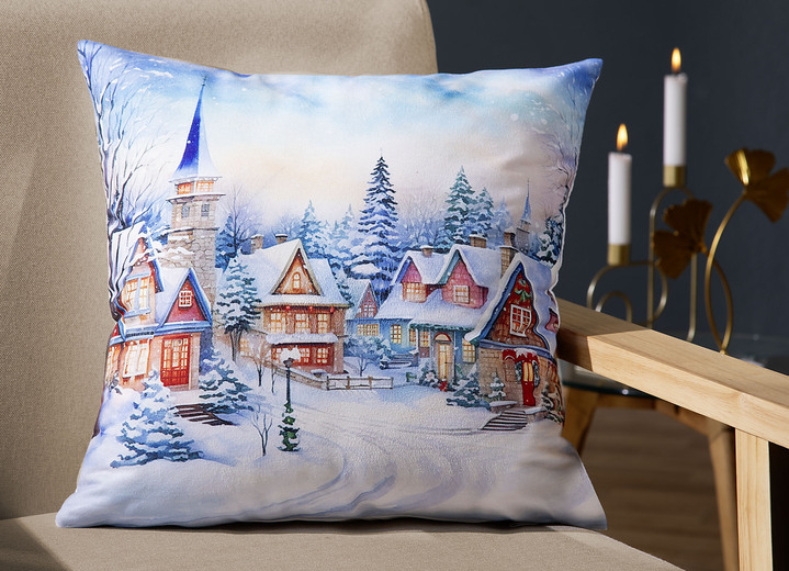 Dekokissen & Hüllen - Weihnachtlicher Kissenbezug in Samtoptik, in Farbe BUNT Ansicht 2