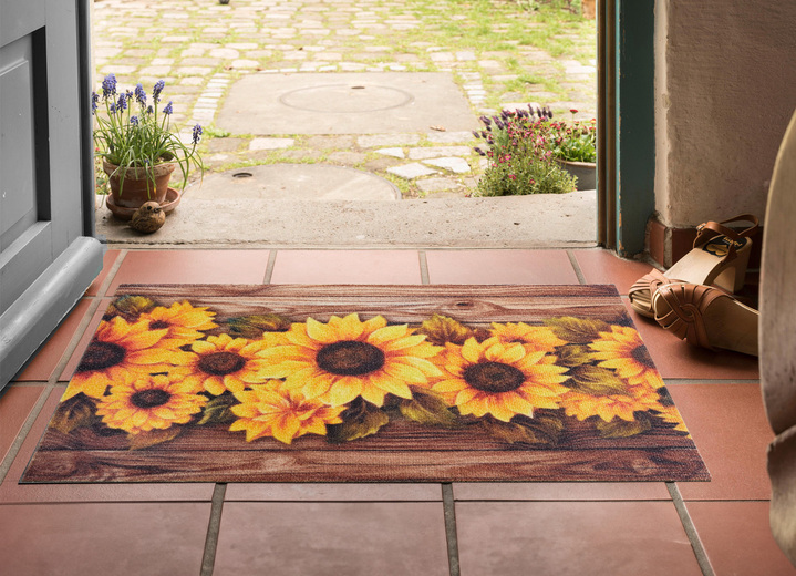 Fußmatten - Fußmatte mit Sonennblumen-Motiv, in Farbe BUNT Ansicht 1