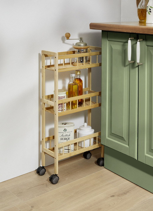 - Haushalts-Rollwagen aus Bambus, in Farbe NATUR Ansicht 2