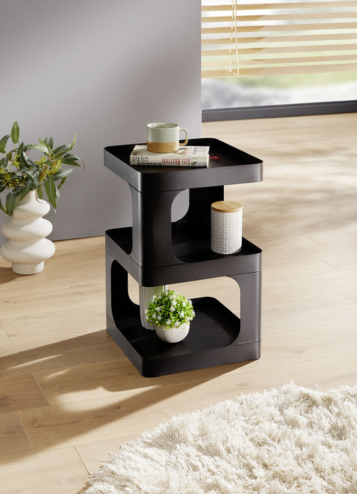 Beistelltische - Moderner Beistelltisch aus Metall, in Farbe SCHWARZ Ansicht 1