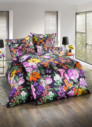 Bettwäschegarnituren - Bettwäsche-Garnitur in Mako-Satin-Qualität, in Größe 111 (40x80 cm + 135x200 cm) bis 115 (80x80 cm + 155x220 cm), in Farbe MULTICOLOR