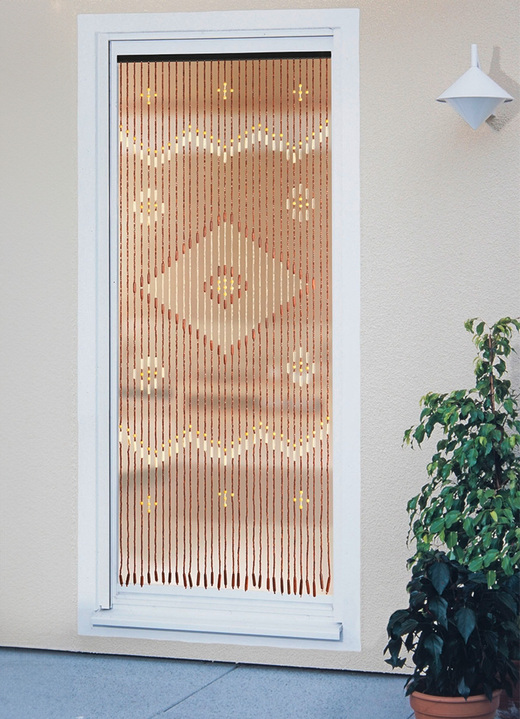 Vorhänge - Türvorhang aus echten Holzperlen, in Farbe BUNT, in Ausführung Holzperlen-Türvorhang 