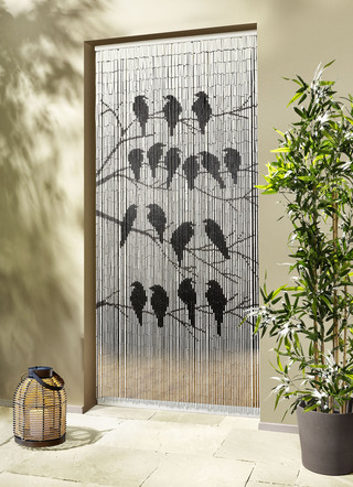 Bambusvorhang mit Vogelmotiv