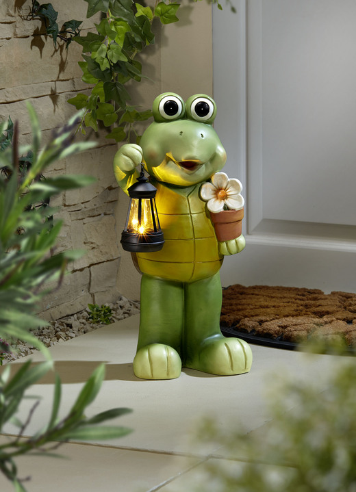 Gartendekoration - Frosch-Figur mit Solarlaterne, in Farbe GRÜN