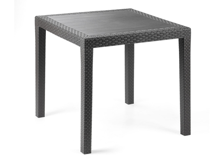Gartenmöbel - Gartenmöbel-Serie mit attraktivem Rattan-Dekor, in Farbe ANTHRAZIT, in Ausführung Tisch Quadratisch Ansicht 1