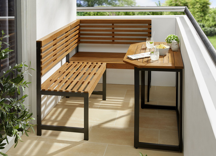 Gartenmöbel - Balkonmöbel aus Akazienholz, in Farbe SCHWARZ-BRAUN, in Ausführung Balkon-Klapptisch Ansicht 3