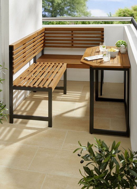 Gartenmöbel - Balkonmöbel aus Akazienholz, in Farbe SCHWARZ-BRAUN, in Ausführung Balkon-Klapptisch Ansicht 1