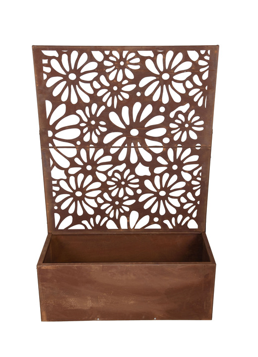 Blumentöpfe und Pflanzgefäße - Pflanzkasten mit Spalier, in Farbe ROST, in Ausführung schmal Ansicht 6