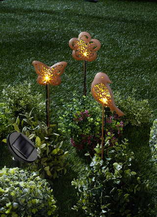 Solar-Gartenstecker aus Metall, 3er-Set