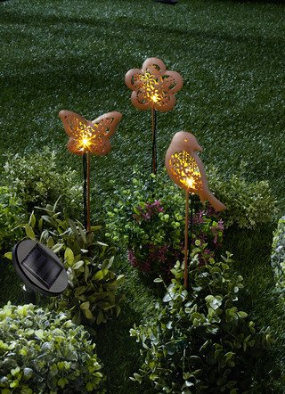 Solar-Gartenstecker aus Metall, 3er-Set