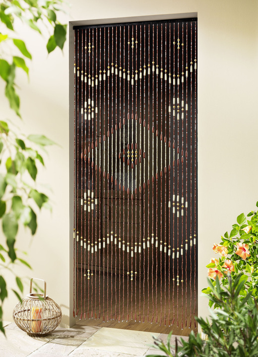 Vorhänge - Türvorhang aus echten Holzperlen, in Farbe BUNT, in Ausführung Holzperlen-Türvorhang 