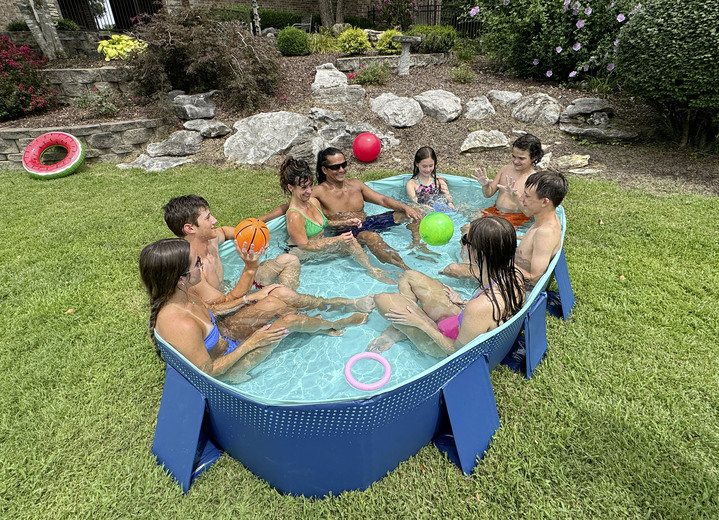 Freizeitspaß - Faltbarer Pool, in Farbe BLAU, in Ausführung Pool Größe S: L166xB107 Ansicht 4