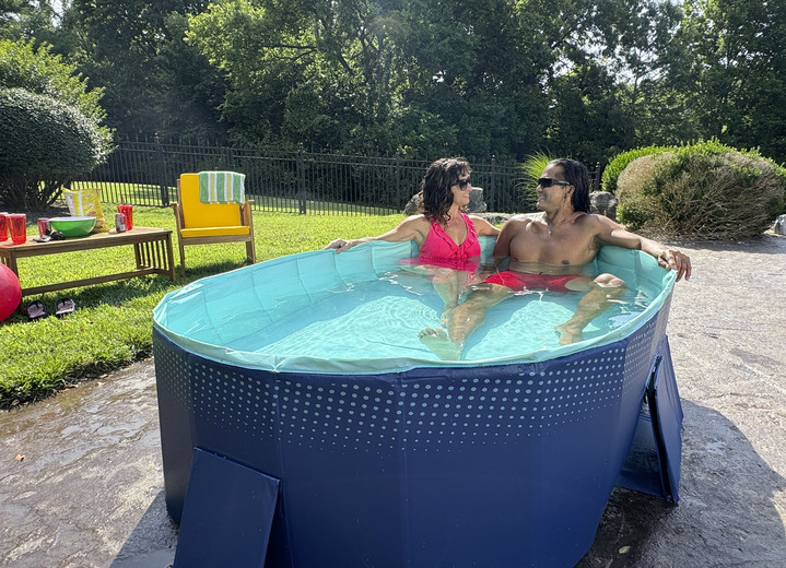 Freizeitspaß - Faltbarer Pool, in Farbe BLAU, in Ausführung Pool Größe S: L166xB107 Ansicht 5