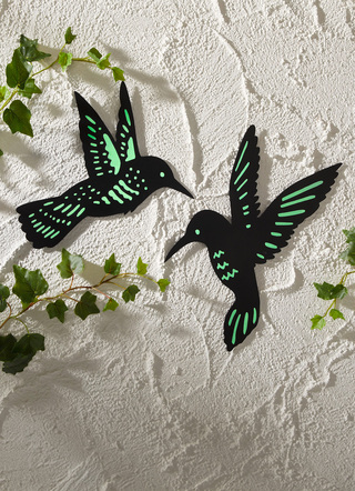Wanddeko "Kolibri" 2er-Set nachtleuchtend