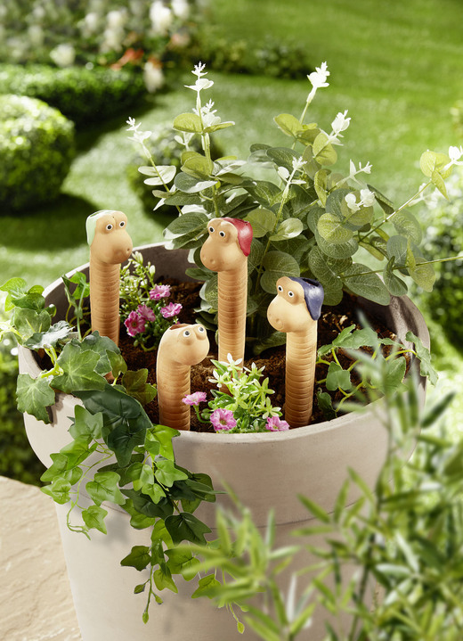 Gartenpflege - Bewässerungswürmer aus Terracotta, 4er-Set, in Farbe TERRAKOTTA Ansicht 1