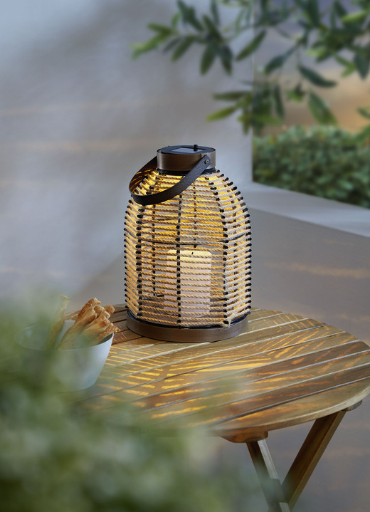 Gartenbeleuchtung - LED-Solar-Korbleuchte, in Farbe NATUR Ansicht 1