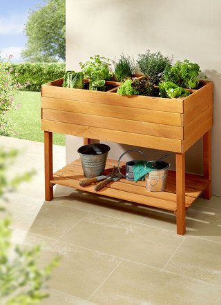 Balkon-Kräuterbeet aus massivem Kiefernholz