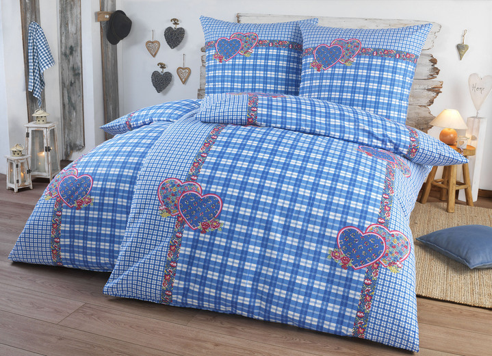 Dobnig - 4-teiliges Bettwäsche-Set mit rustikalem Karodessin, in Größe 411 (2x 40x80 cm + 2x 135x200 cm) bis 412 (2x 80x80 cm + 2x 135x200 cm), in Farbe ROT Ansicht 4