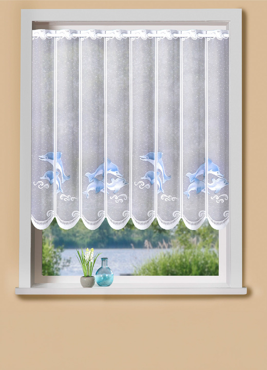 Kurzgardinen - Maritimer Kurzstore Ansicht 2 Kurzgardinen - Maritimer Kurzstore, in Größe 822 (H45xB 70 cm) bis 884 (H90xB160 cm), in Farbe WEISS Ansicht 2