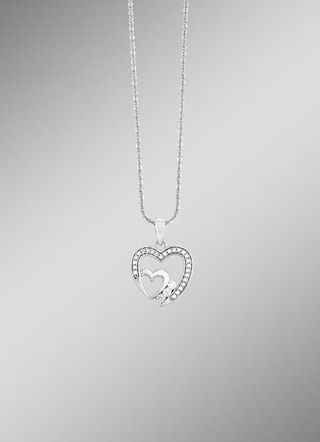 Herz-Anhänger mit Zirkonia