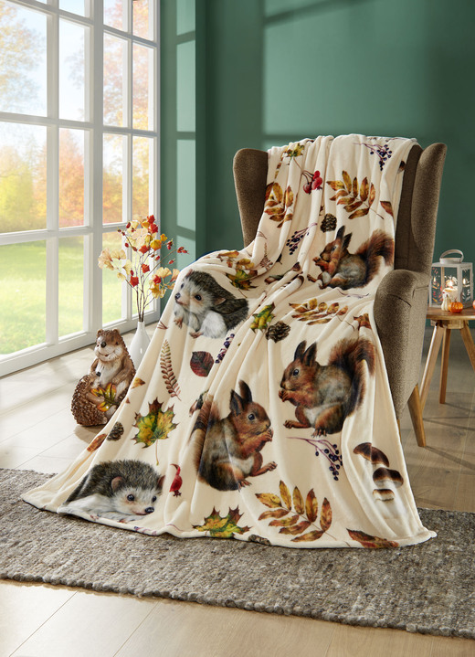 Decken - Kuschelige Wohndecke aus Microfaser-Flanell, in Farbe MULTICOLOR