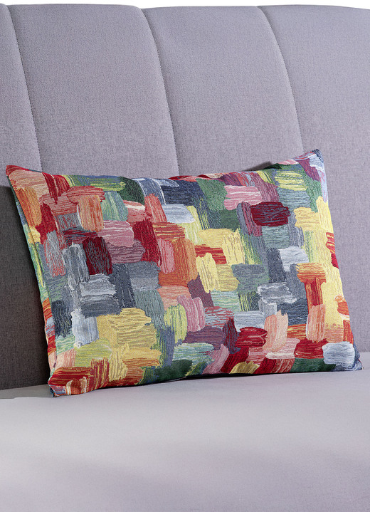 Dekokissen & Hüllen - Kissenbezug mit Reißverschluss, in Größe 105 (Kissenbezug, 40x40 cm) bis 110 (Kissenbezug, 50x50 cm), in Farbe BUNT, in Ausführung Dessin 2: Häuser Ansicht 5