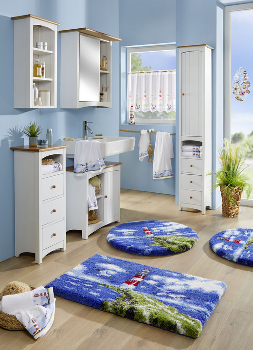 Badezimmermöbel - Badmöbel-Programm aus massivem Holz Ansicht 2 Badezimmermöbel - Badmöbel-Programm aus massivem Holz, in Farbe NATUR, in Ausführung Hängeregal Ansicht 2