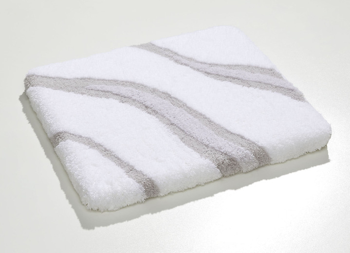 Kleine Wolke - Moderne Badgarnitur von Kleine Wolke, in Größe 100 (Vorleger halbrund, 50/ 80 cm bis 112 (WC-Deckelbezug mit Kordel, 47/ 50 cm)), in Farbe WEISS-CREME Ansicht 22