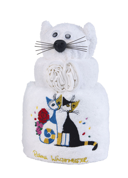 Frottier Handtücher - Frottier-Katze mit Motiv von der Künstlerin Rosina Wachtmeister, in Farbe  Ansicht 2