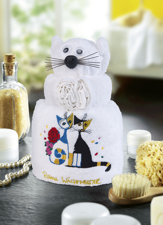 Frottier Handtücher - Frottier-Katze mit Motiv von der Künstlerin Rosina Wachtmeister, in Farbe  Ansicht 1