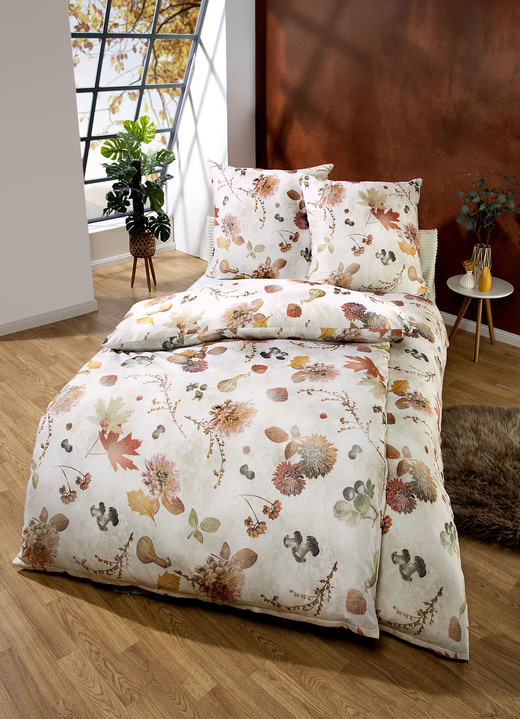 Bettwäschegarnituren - Bettwäsche-Garnitur, in Größe 112 (80x80 cm + 135x200 cm) bis 115 (80x80 cm + 155x220 cm), in Farbe BEIGE Ansicht 1