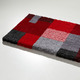 Badgarnituren - Badgarnitur in Supersoft-Qualität – Farbe GRAU-ROT – Ansicht 1 Badgarnituren - Badgarnitur in Supersoft-Qualität, in Größe 100 (Vorleger halbrund, 50x 80 cm) bis 112 (WC-Deckelbezug, 47x 50 cm), in Farbe GRAU-ROT – Farbe GRAU-ROT – Ansicht 1