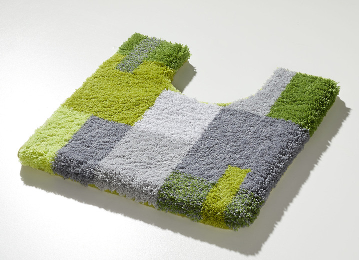 Badgarnituren - Badgarnitur in Supersoft-Qualität Ansicht 8 Badgarnituren - Badgarnitur in Supersoft-Qualität, in Größe 100 (Vorleger halbrund, 50x 80 cm) bis 112 (WC-Deckelbezug, 47x 50 cm), in Farbe GRAU-ROT Ansicht 8