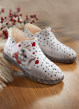 Gesundheitsschuhe - Hausschuh Felina von Varomed – Farbe WEISS-GRAU – Ansicht  Gesundheitsschuhe - Hausschuh Felina von Varomed, in Größe 036 bis 041, in Farbe WEISS-GRAU – Farbe WEISS-GRAU – Ansicht