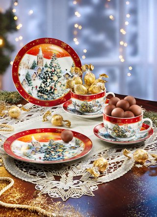 Wintergedeck-Set mit Pralinenkugeln