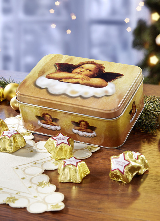 Weihnachtsleckereien - Metalldose Raphael mit süßer Füllung, in Farbe BRAUN