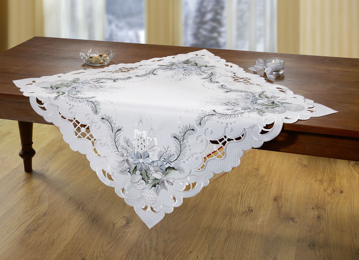Tischdecken - Bestickte Tisch- und Raumdekoration, in Größe 101 (Deckchen, 35x 50 cm) bis 404 (Kissenbezug, 40x 40 cm), in Farbe SEKT-GRÜN Ansicht 6