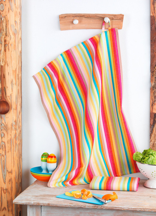 Geschirrtücher - Farbenfrohe Geschirrtücher, 2er-Set, in Farbe MULTICOLOR DUNKEL Ansicht 2