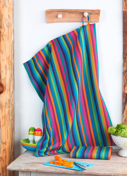 Geschirrtücher - Farbenfrohe Geschirrtücher, 2er-Set, in Farbe MULTICOLOR DUNKEL Ansicht 1