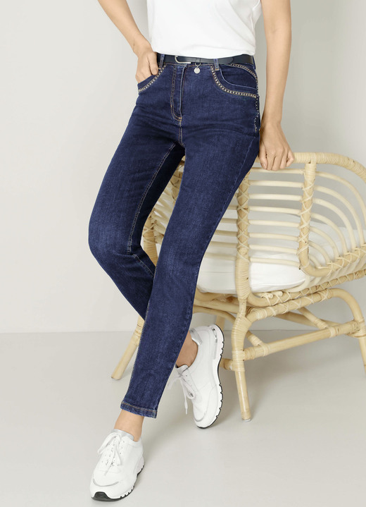 Hosen - Jeans in 4-Pocket-Form Ansicht 3 Hosen - Jeans in 4-Pocket-Form, in Größe 021 bis 052, in Farbe DUNKELBLAU Ansicht 3