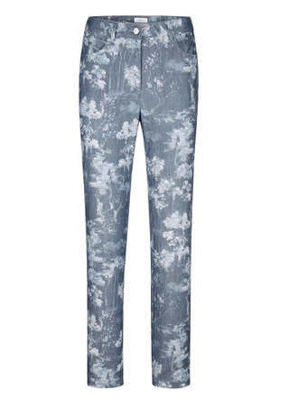 Hose mit floraler Dessinierung
