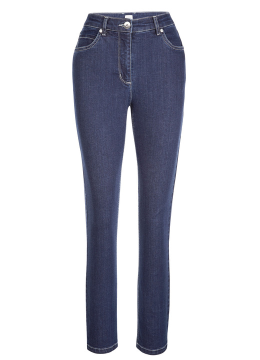 Hosen - Jeans in klassischer 5-Pocket-Form, in Größe 019 bis 052, in Farbe HELLBLAU Ansicht 4